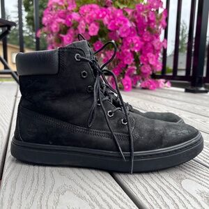 Timberland High Top Sneaker Boots Women's 10 Casual Nubuck Black Skyla Bay Style
